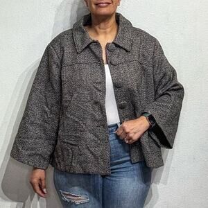 Silhouettes Black Heathered Jacket Sz 26W NWT